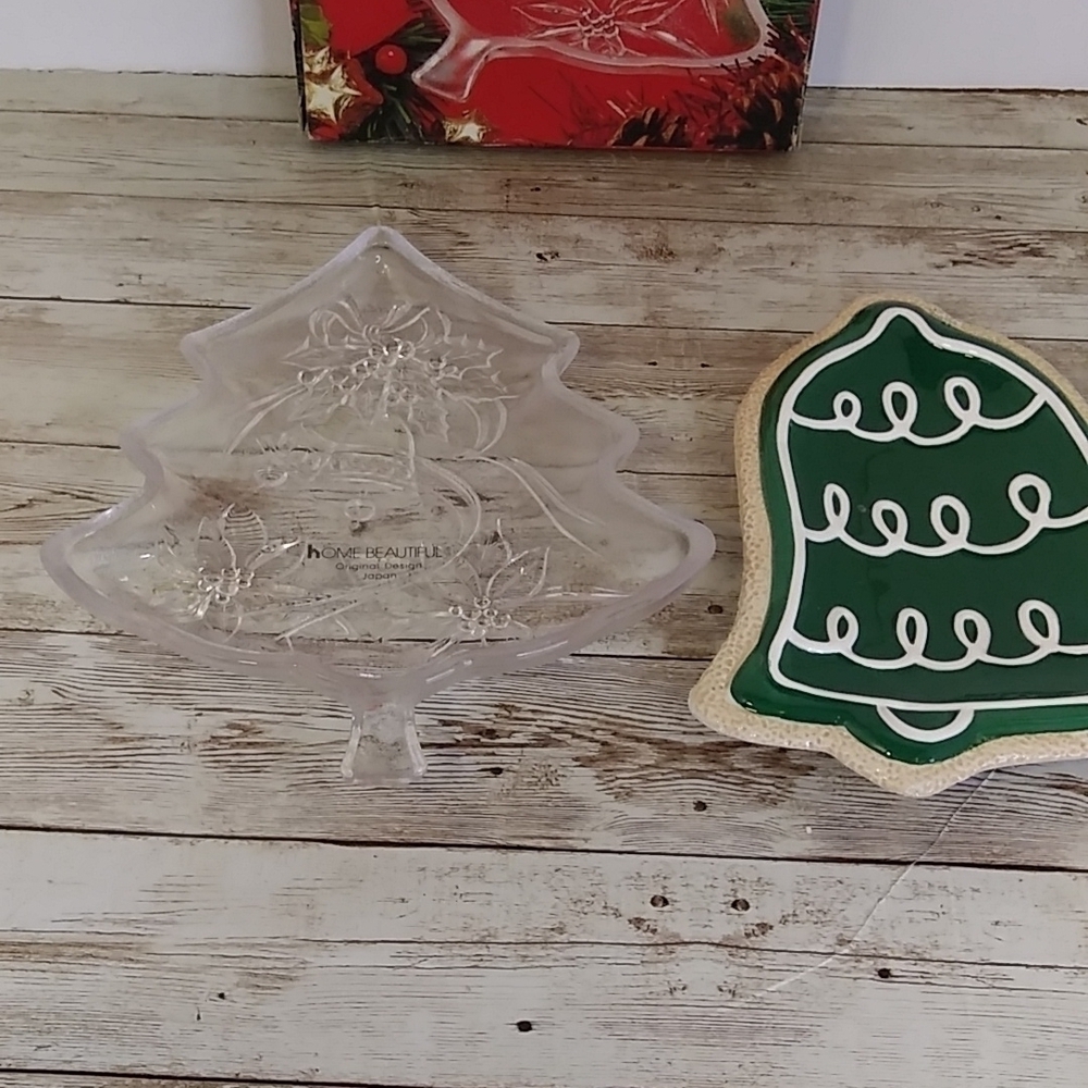 Two Christmas tree tray server 7.5 in - Picture 2 of 6